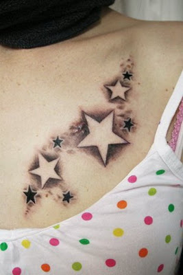 sexy girl with  star tattoos