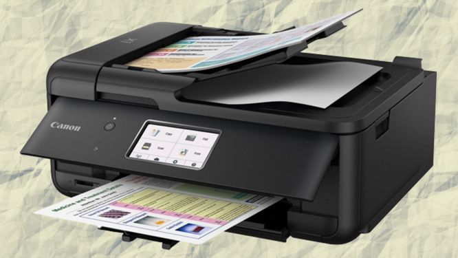 inkjet printer printing colored document
