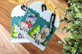 Sunny Studio Stamps: Build A Tag Alpaca Holiday Christmas Tags by Eloise Blue