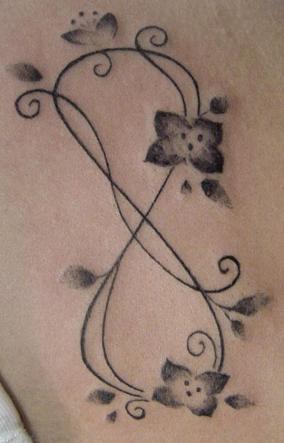 floral infinity symbol tattoo