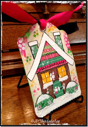 gingerbread house tag on stand wm