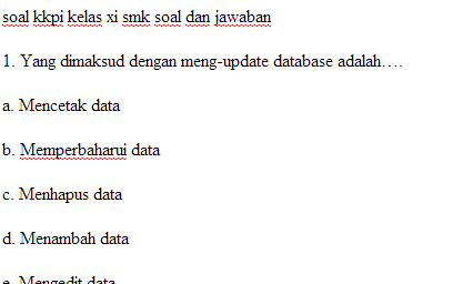 Soal kkpi smk kelas xi  semuanya ada