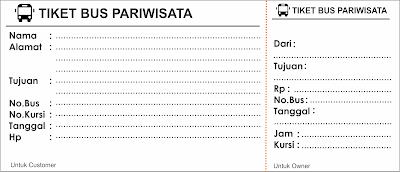 Kumpulan contoh tiket bus parisiwata lengkap dan gratis