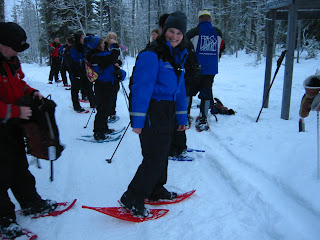 Lola II posing with her snow shoes in Lapland