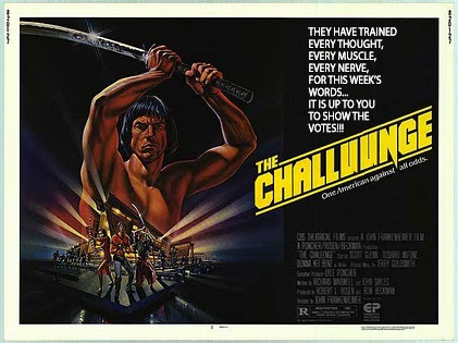 the challenge is an actual movie, in fact it's one of the first steven seagal movies... Seagal came to Hollywood as an aikido instructor and stunt coordinator.  His first film as a stunt coordinator was the 1982 action movie, The Challenge. which starred Scott Glenn and was directed by John Frankenheimer..  I know you have been rackin your brain to figure it out, but have no fear the challuunge is here!  go check it out on the interwebs, if you can find it... 