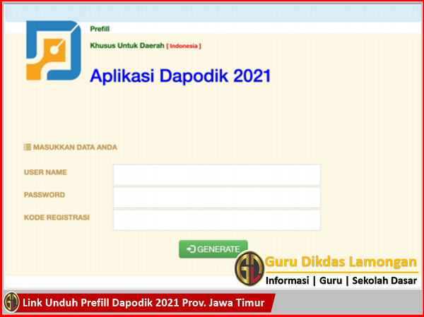 Link Unduh Prefill Dapodik 2021 Prov. Jawa Timur