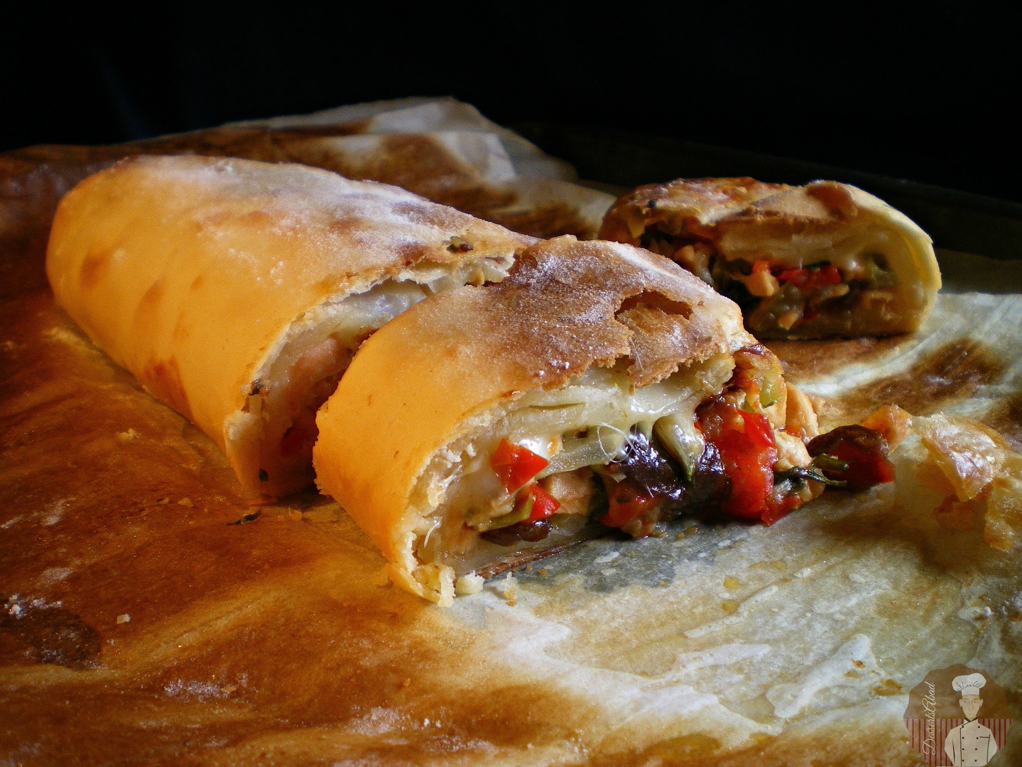 Calzone de salmón con verduras