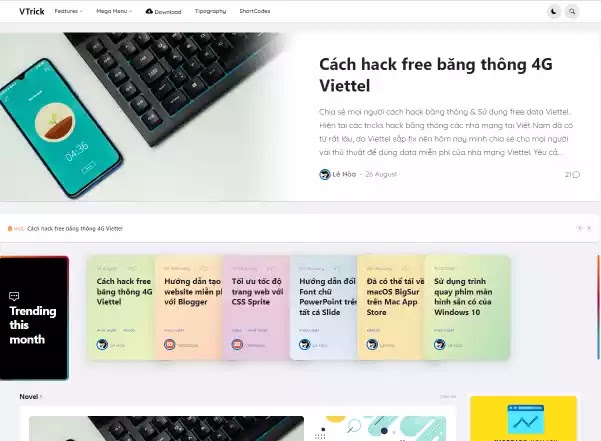 VTrick Free Premium Blogger Template v1.9.0 | Best Free Vietnamese Blogger Template