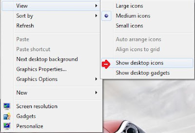 View  Show desktop icons