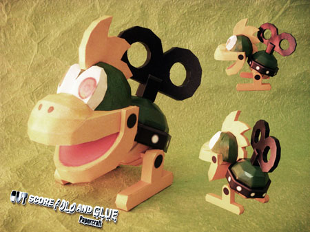 Super Mario Bros. Wii Mecha Koopa Papercraft