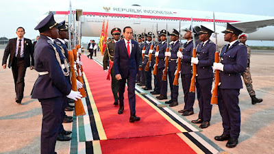  Dari Tanzania, Presiden Jokowi Tiba Maputo, Disambut Menteri Sumber Daya Mineral Mozambik