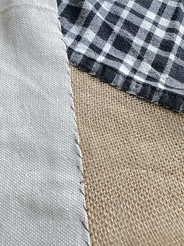 fabrics stitched with contrasting thread