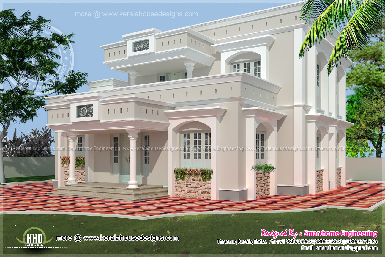 1958 square feet two  storey  house  elevation  Kerala home  