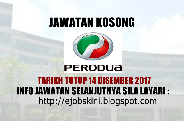 Jawatan Kosong Di Perodua 2019 - Palestina 5