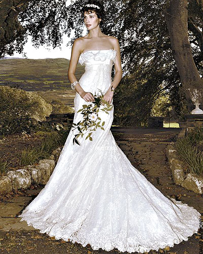 Dress Model Size on Deluxe  Strapless Wedding Dress