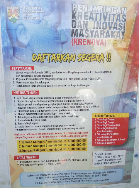 Penjaringan Kreativitas dan Inovasi Magelang 2016