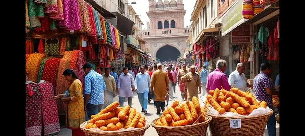 Aminabad Market Lucknow Aminabad Market Lucknow - Chikankari clothes and street food under ₹1000.