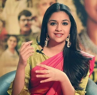 Keerthy Suresh in Pink Saree with Cute and Awesome Lovely Chubby Cheeks Smile 1