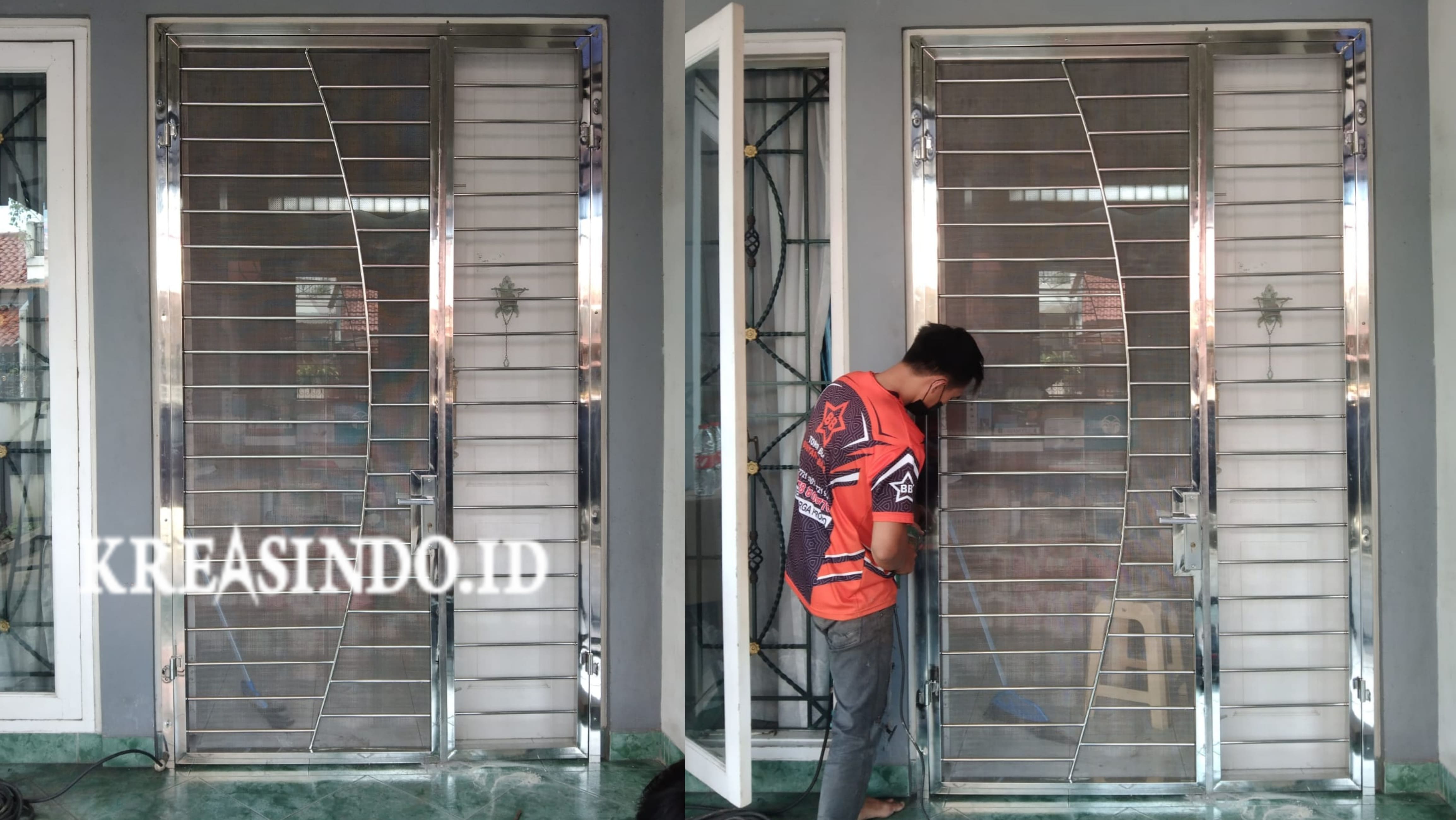 Pintu Kawat Nyamuk Stainless Pesanan Ibu Maria di Karawaci, Tangerang