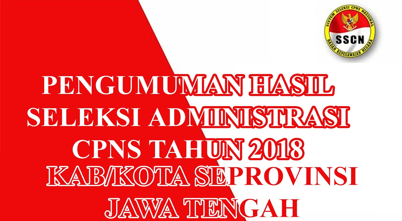 Pengumuman Seleksi Administrasi Cpns Kabkota Provinsi Jawa