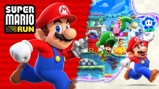Imagem das artes principais de Super Mario Run e de Super Mario Bros. Wonder.