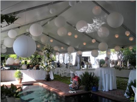 inside the wedding tent