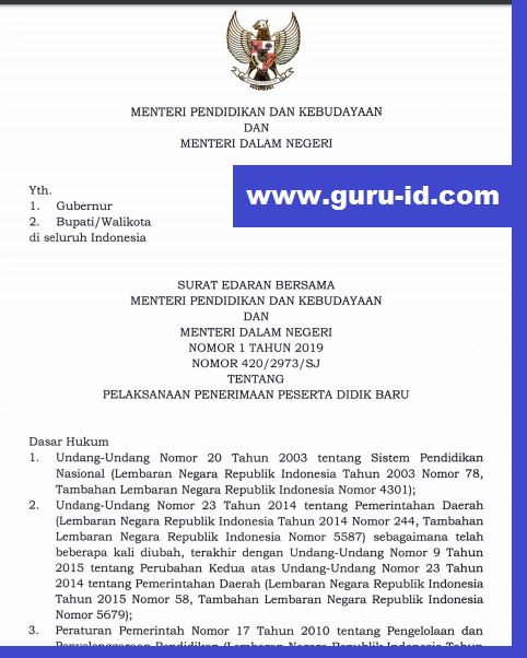 gambar surat edaran ppdb 2019