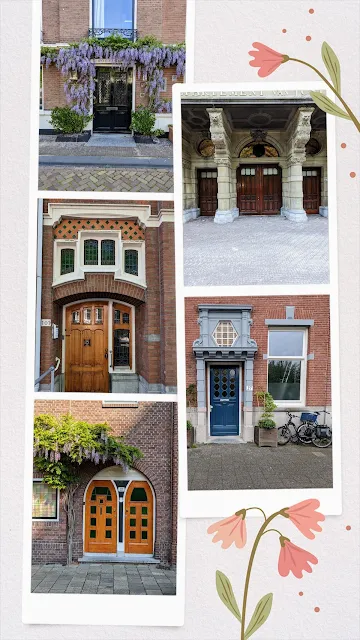 Collage of doors in Den Haag Netherlands