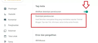 Cara pasang meta deskripsi untuk homepage blog Cara pasang meta deskripsi untuk homepage blog
