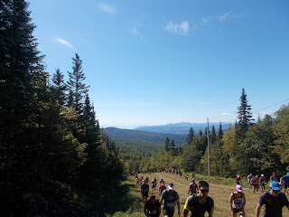 UTHC, Harricana, été, La Malbaie, foule au départ, piste de ski, paysage