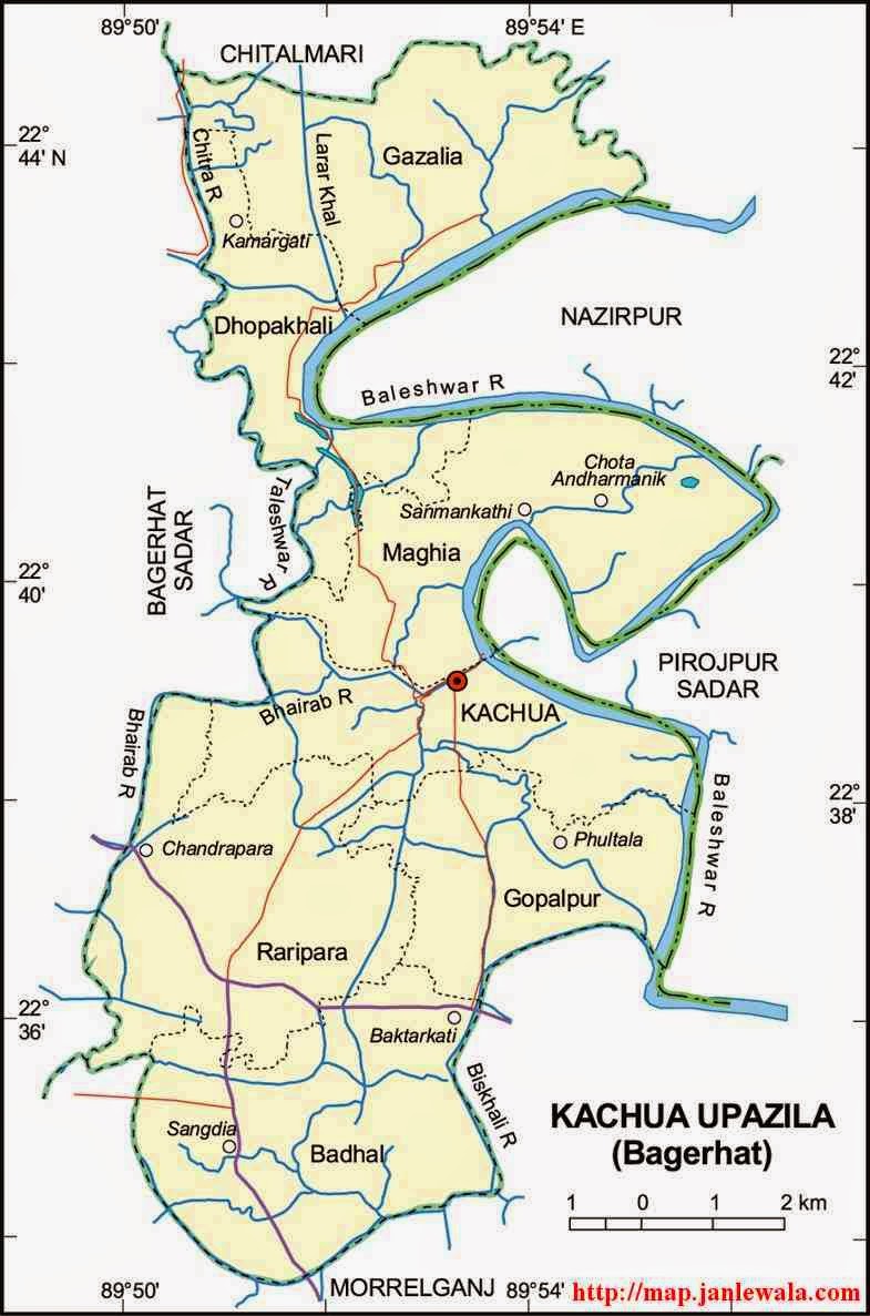 kachua upazila map of bangladesh