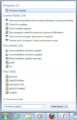 Menonaktifkan Auto Updates Windows 7