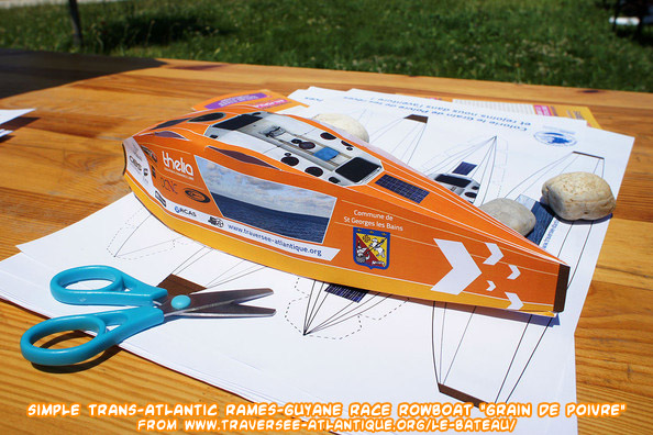  papercraft weblog: Papercraft trans-Atlantic rowboat "Grain de Poivre