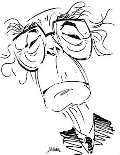Caricatura de José Saramago, ateu famoso