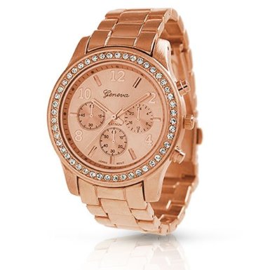 ... cz ladies boyfriend watch geneva rose gold watches bnon 9073 rose gold