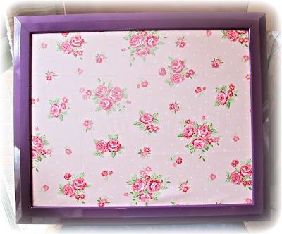 image magnetic noticeboard upcycled refashioned fabric painted wood