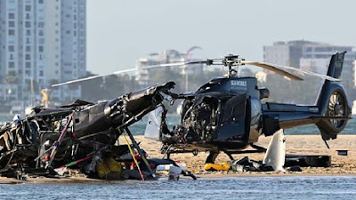 NGERI! 2 Helikopter Tabrakan di Udara di Atas Gold Coast, 4 Orang Meninggal