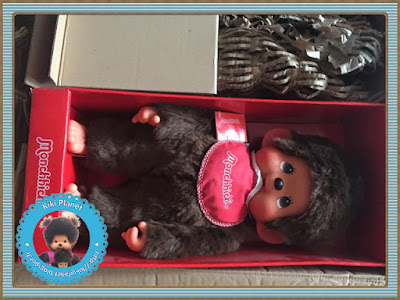 monchhichi 45cm géant bavoir garçon rouge kiki unboxing