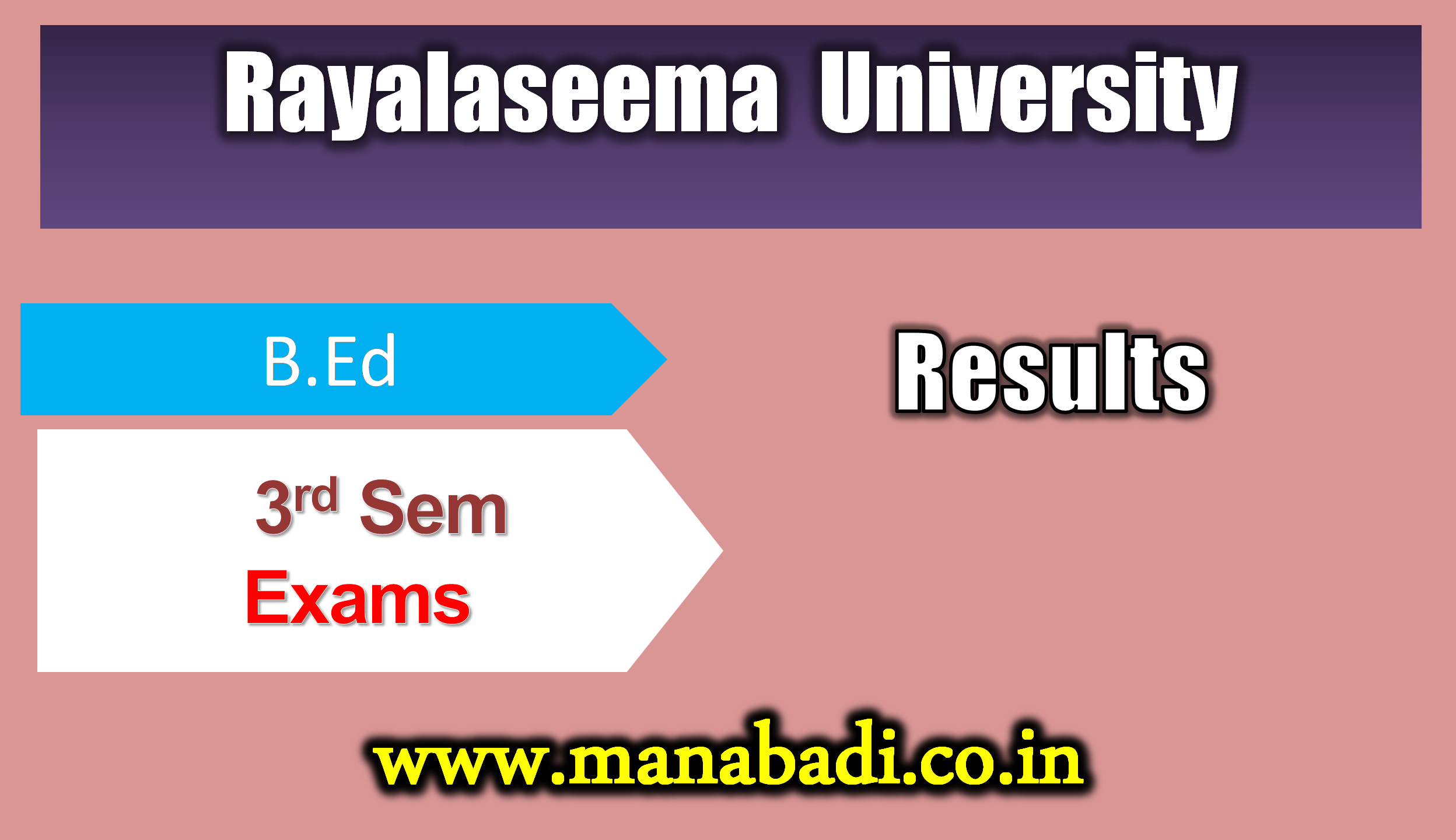 Rayalaseema University B.Ed. - 3rd  Sem - April - 2023 Revaluation - Results