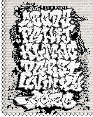 Alphabet Graffiti Letter AZ Graffoto Block Style