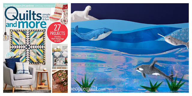 felt blue whale, orca, narwhal and seal ornaments in Quilts and More magazine