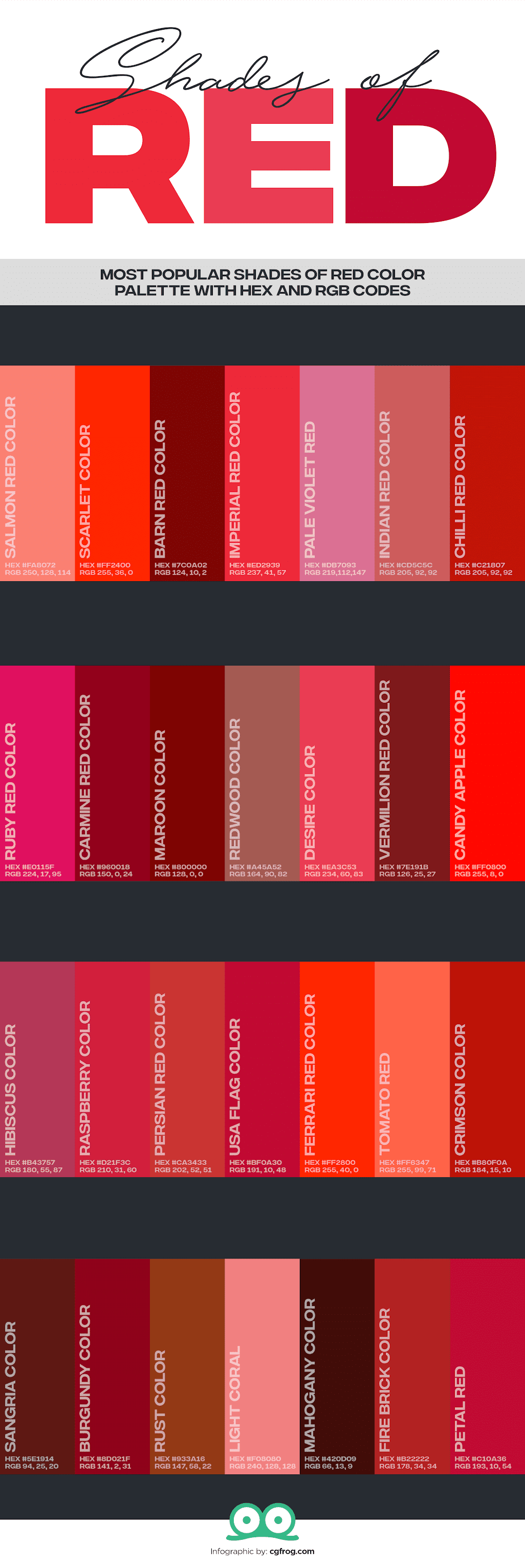 28 Shades Of Red Color Correct Name Of