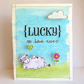 SRM Stickers Blog - So {LUCKY} to Have Ewe by Shannon - #card #lucky #stickers #janesdoodles #seamussheep #clearstamps