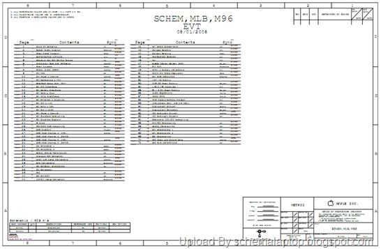 Apple Macbook Air A1304 (MLB M96) Macbook Air 13.3inch Laptop Schematics