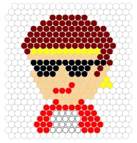 アクアビーズ図案 バイク川崎バイク（大）