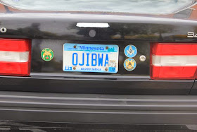 OJIBWA license plate on Volvo
