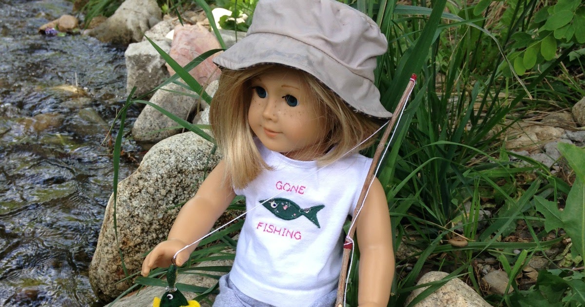 Gone Fishing Outfit & Accessories - American Girl Doll Style - xoxo Grandma
