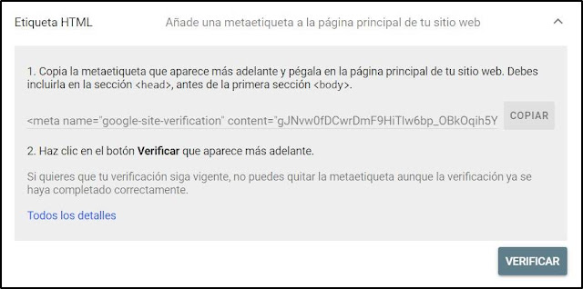 Método de verificación adicional etiqueta HTML