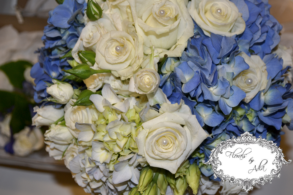 blue wedding flowers