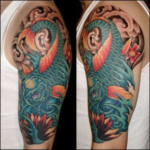 Amazing Art of Shoulder Japanese Tattoo Ideas With Koi Fish Tattoo Designs With Image Shoulder Japanese Koi Fish Tattoo Gallery 2